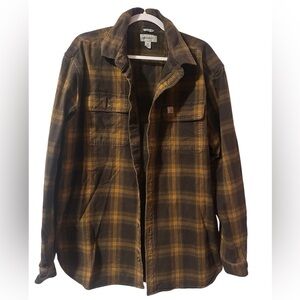 Carhartt plaid flannel brown yellow men’s xl tall